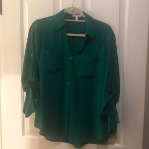 Emerald green Express blouse